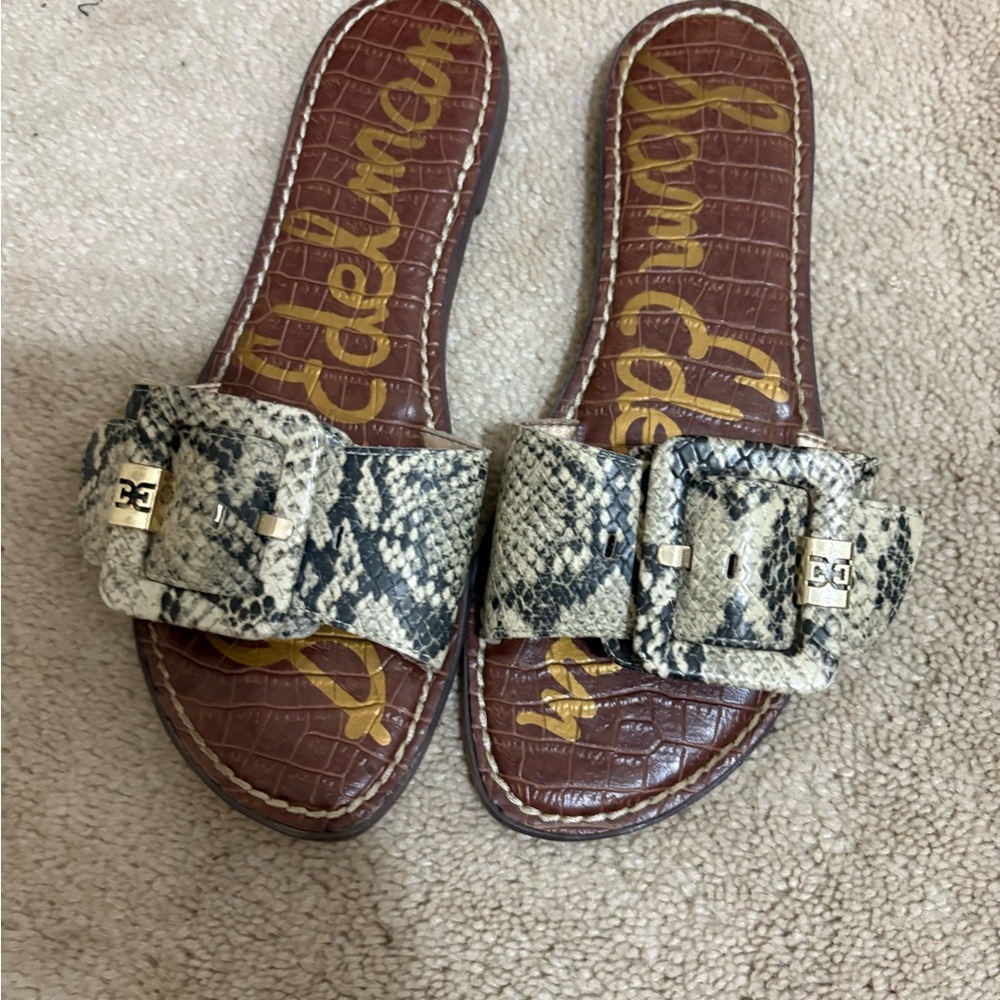 Sam Edelman Brown and Cream Sandals